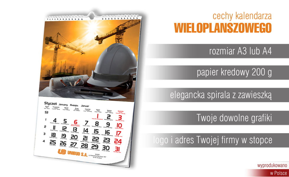 Tani kalendarz 13 planszowy extrema Krak&oacute;w