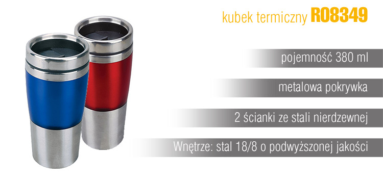 Kubek termiczny niebieski czerwony