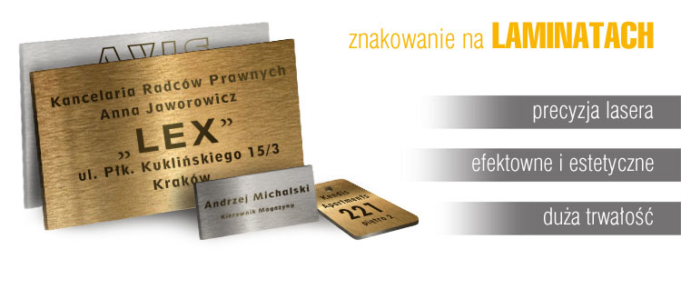 znakowanie laserowe grawerowanie laminaty tabliczki breloki zawieszki podziękowania