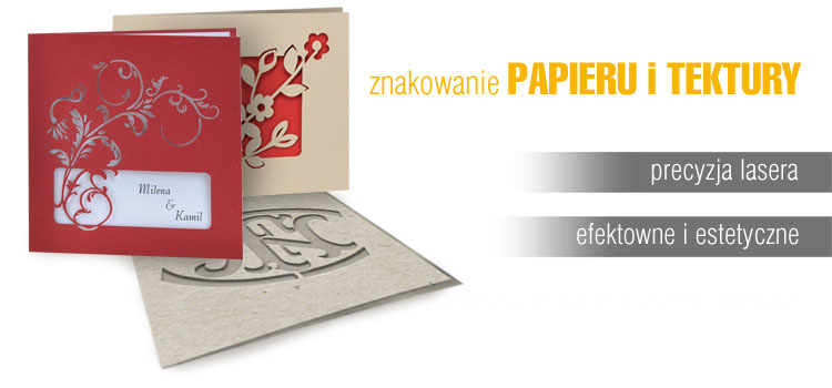 papier cięty laserowo grawer tektura